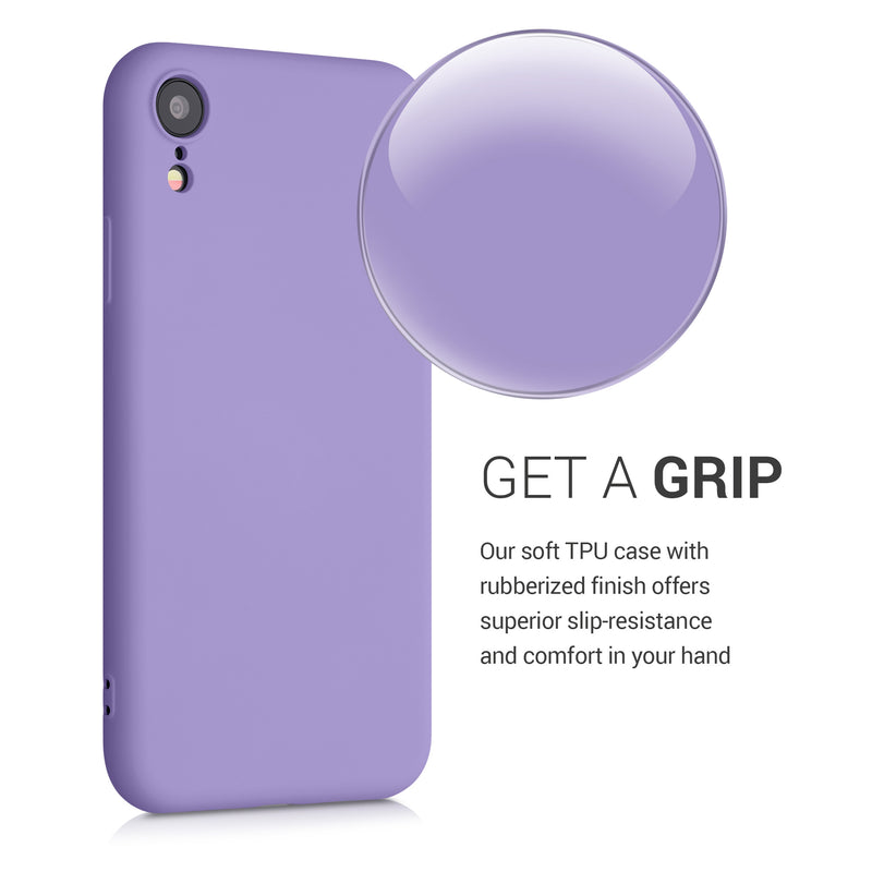 kwmobile Hülle kompatibel mit Apple iPhone XR Hülle - gummierte Silikon Handyhülle - Schutzhülle für kabelloses Laden - Case