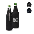 kwmobile 2x 330-500ml Flasche Flaschenkühler - für Bier andere Getränke - Neopren Kühler Stay cool Weiß Schwarz Weiß  [dsg03]