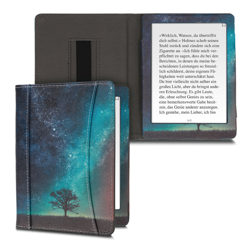 kwmobile Flip Hülle kompatibel mit Kobo Aura H2O Edition 2 - Vorderfach Handschlaufe