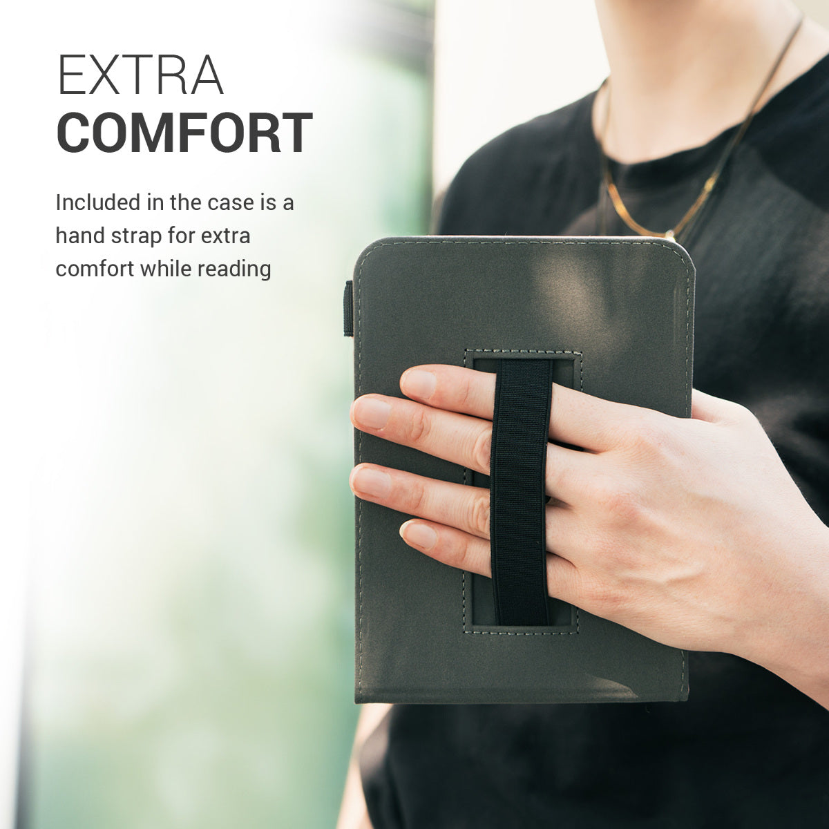 kwmobile Flip Hülle kompatibel mit Kobo Aura H2O Edition 2 - Vorderfach Handschlaufe