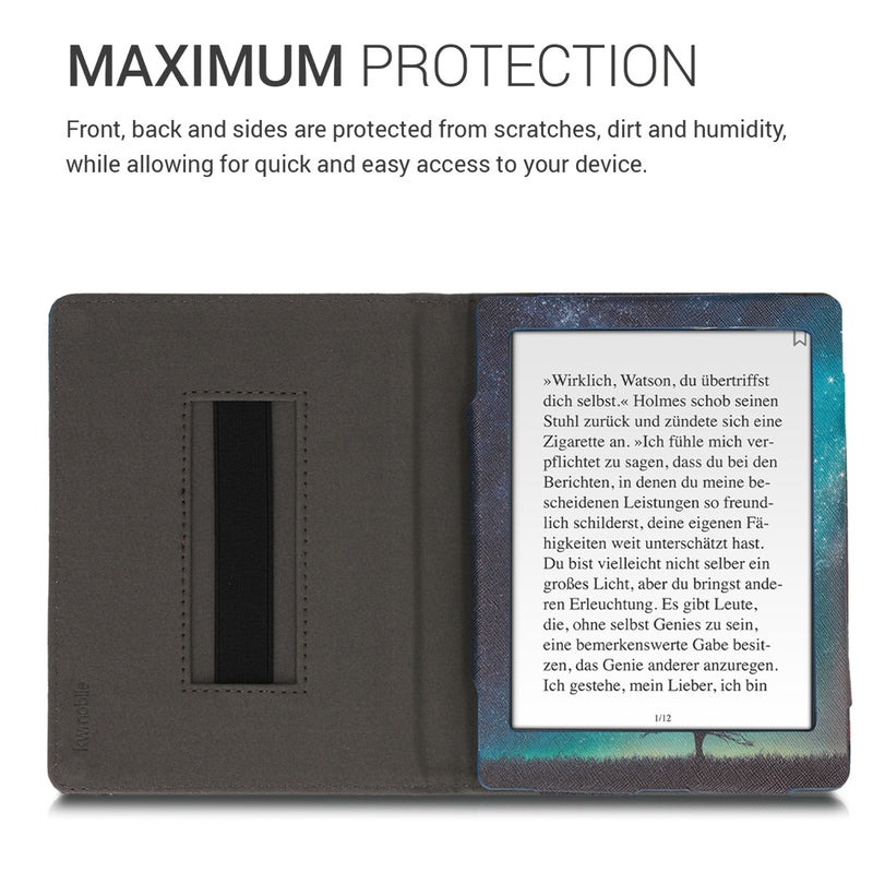 kwmobile Flip Hülle kompatibel mit Kobo Aura H2O Edition 2 - Vorderfach Handschlaufe