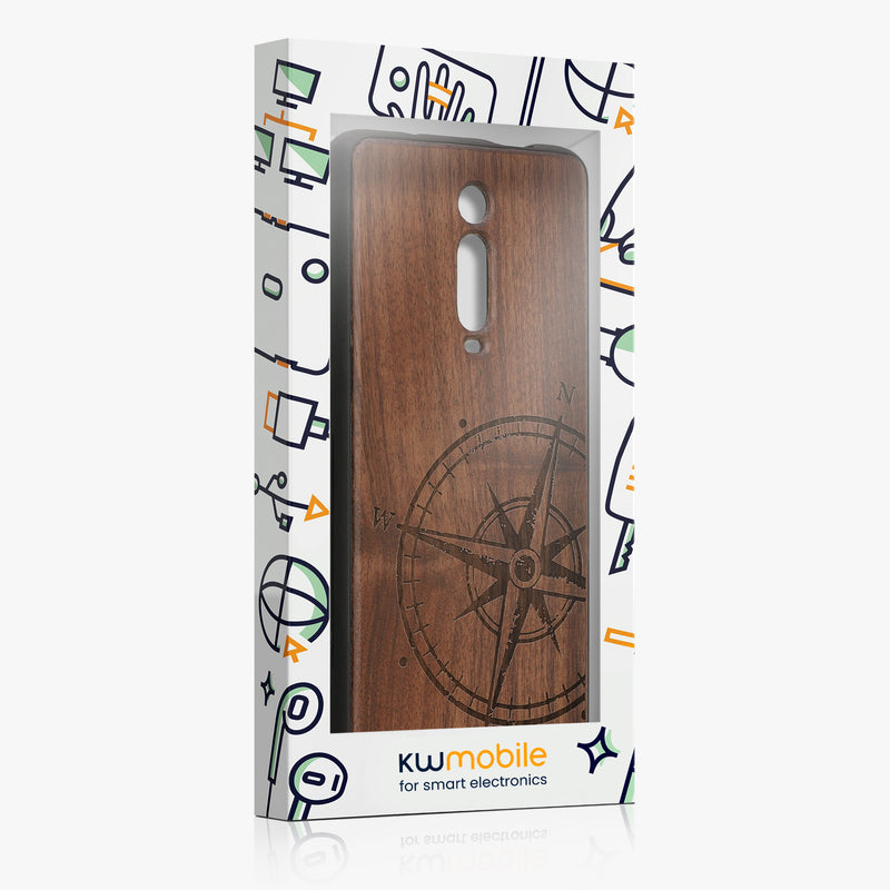 kwmobile Hülle kompatibel mit Xiaomi Mi 9T (Pro) / Redmi K20 (Pro) Hülle Handy Cover TPU Handyhülle Kompass Vintage