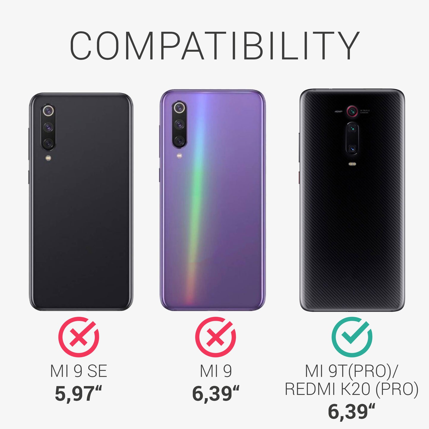kwmobile Hülle kompatibel mit Xiaomi Mi 9T (Pro) / Redmi K20 (Pro) Hülle Handy Cover TPU Handyhülle Kompass Vintage