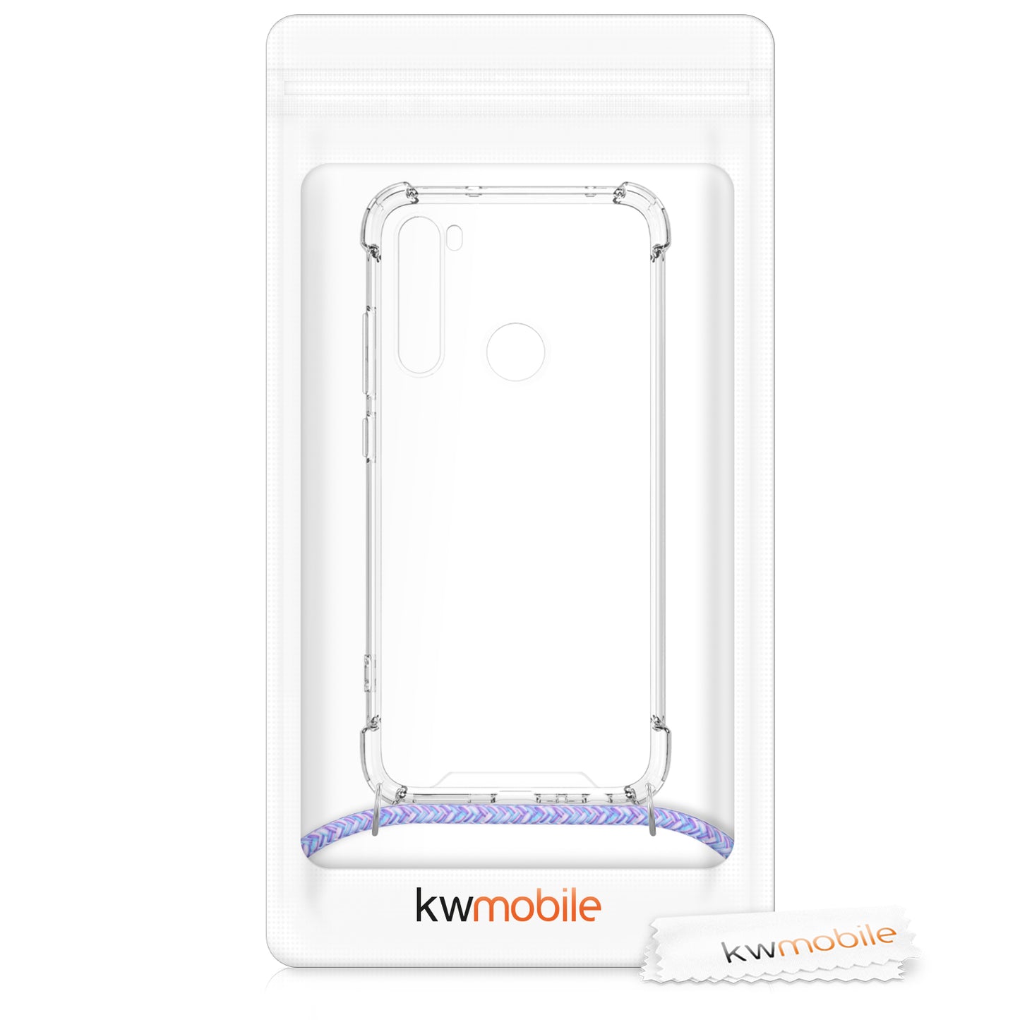 kwmobile Necklace Case kompatibel mit Xiaomi Redmi Note 8 Hülle Silikon Cover mit Handykette Band Handyhülle Transparent