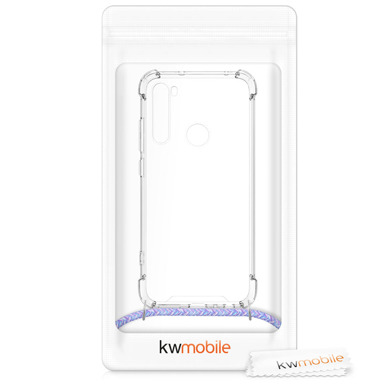 kwmobile Necklace Case kompatibel mit Xiaomi Redmi Note 8 Hülle Silikon Cover mit Handykette Band Handyhülle Transparent