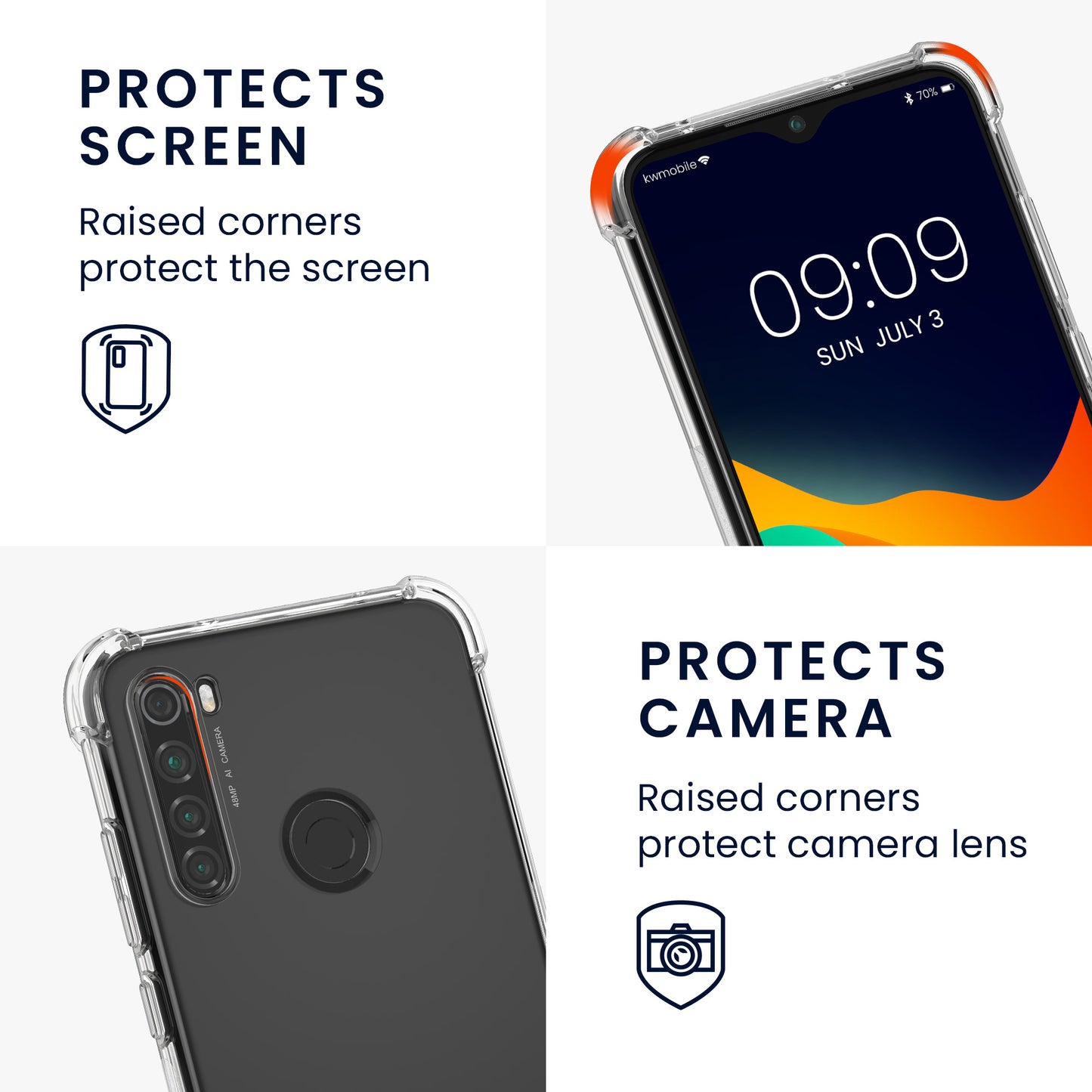kwmobile Necklace Case kompatibel mit Xiaomi Redmi Note 8 Hülle Silikon Cover mit Handykette Band Handyhülle Transparent