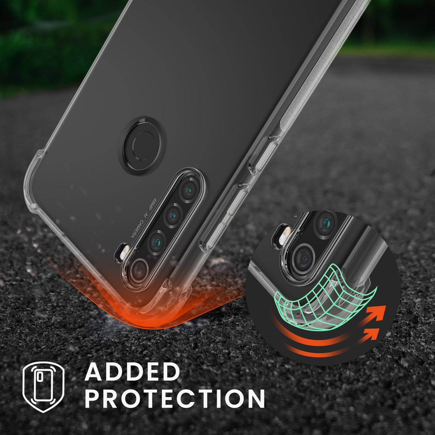 kwmobile Necklace Case kompatibel mit Xiaomi Redmi Note 8 Hülle Silikon Cover mit Handykette Band Handyhülle Transparent