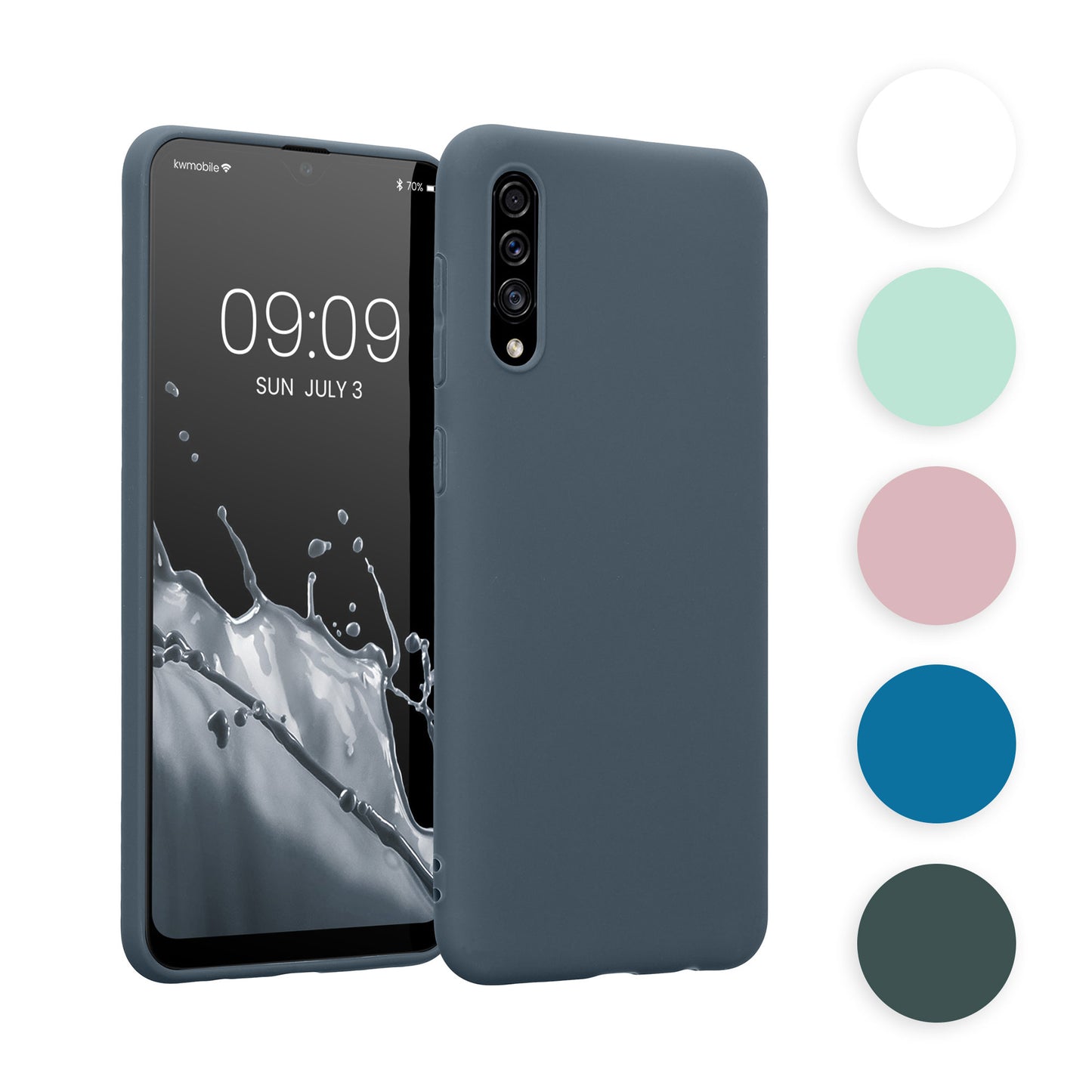 kwmobile Hülle kompatibel mit Samsung Galaxy A30s Hülle - weiches TPU Silikon Case - Cover geeignet für kabelloses Laden - Petrol matt Petrol matt  