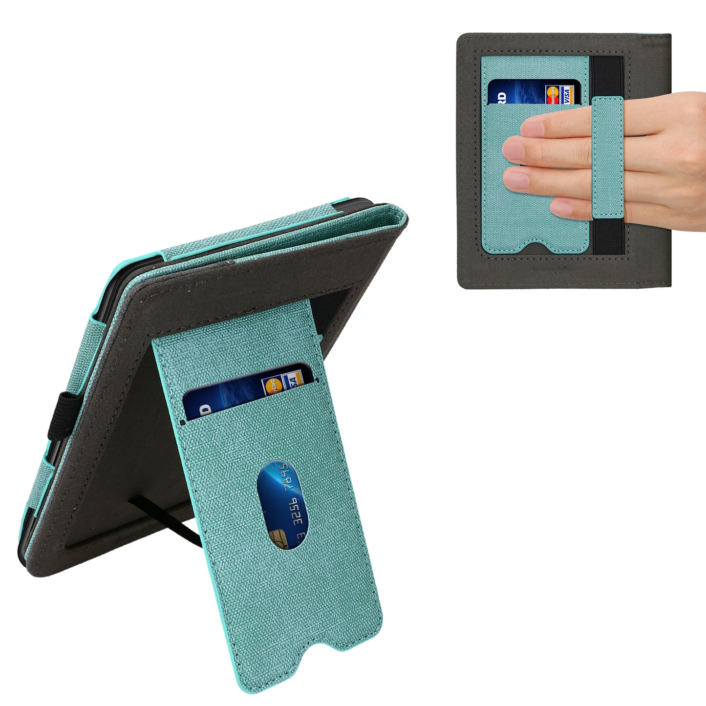 kwmobile Hülle kompatibel mit Tolino Shine 3 Flip Case mit Handschlaufe Cover