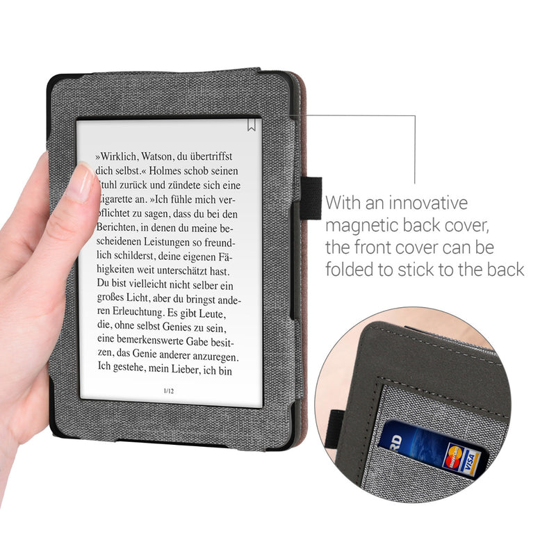 kwmobile Hülle kompatibel mit Tolino Shine 3 Flip Case mit Handschlaufe Cover
