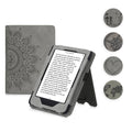 kwmobile Schutzhülle kompatibel mit Tolino Shine 3 Flip Hülle - Cover mit Handschlaufe - Herz Brush Grau Grau  [dsg03]