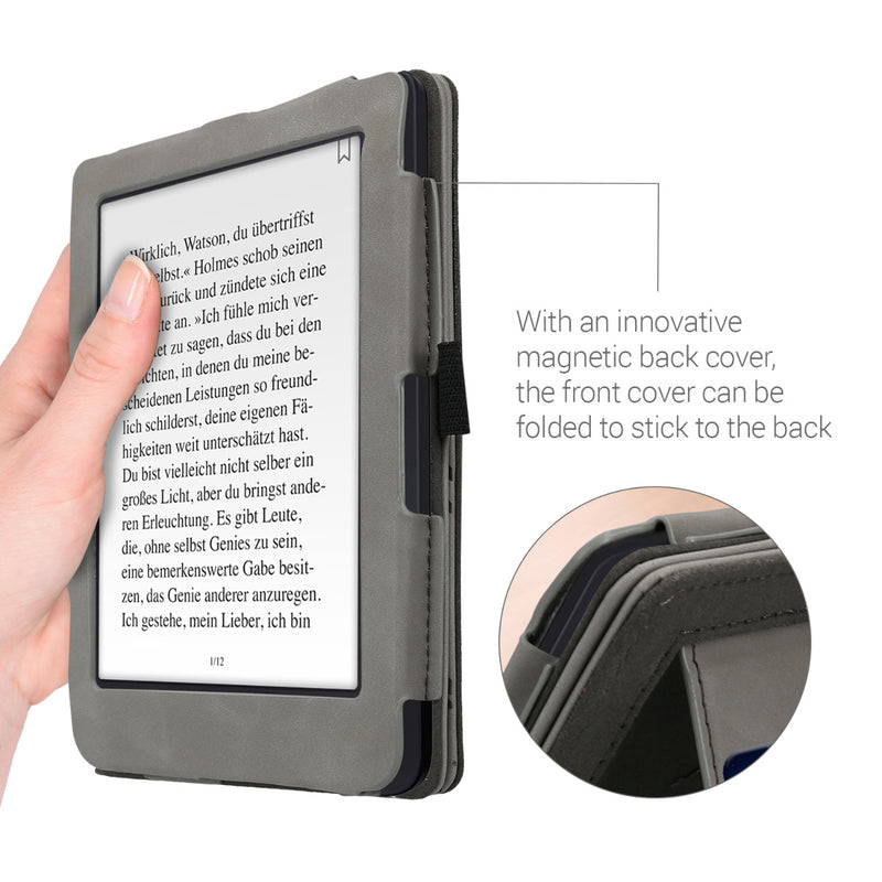 kwmobile Schutzhülle kompatibel mit Tolino Shine 3 Flip Hülle - Cover mit Handschlaufe