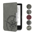 kwmobile Hülle kompatibel mit Pocketbook Touch Lux 4/5/Touch HD 3/Color (2020)/ Vivlio Lux 5 Hülle - Kunstleder Cover - Herz Brush Dunkelrot Dunkelrot  [dsg04]