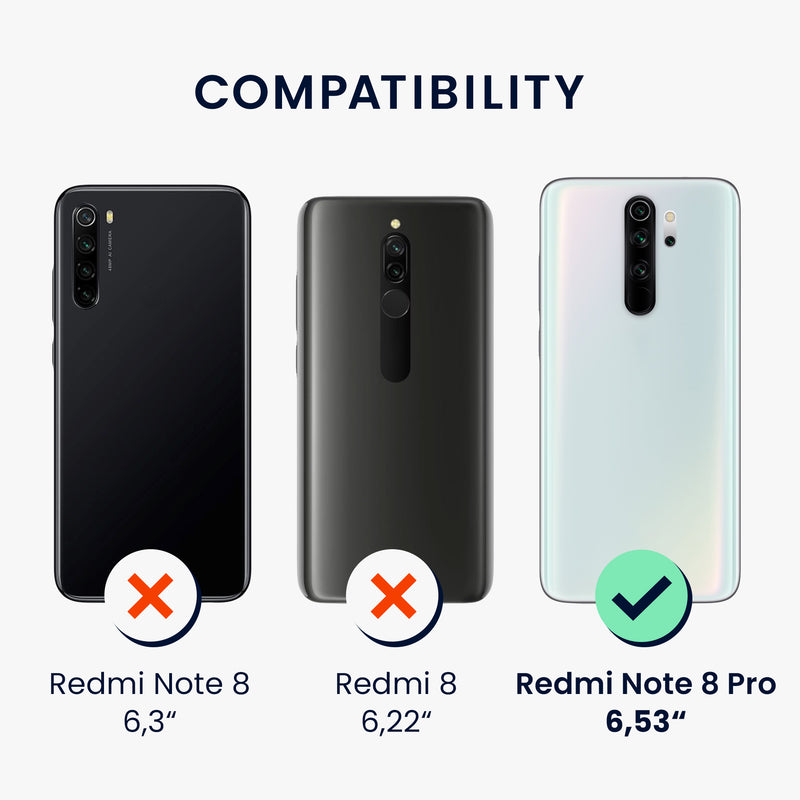 kwmobile Handyhülle für Xiaomi Redmi Note 8 Pro - Kabelloses Laden - Schutzhülle Cover