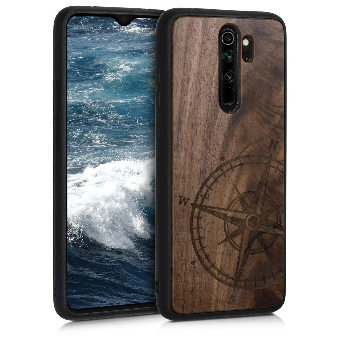 kwmobile Hülle kompatibel mit Xiaomi Redmi Note 8 Pro Handy Cover TPU Handyhülle Kompass Vintage