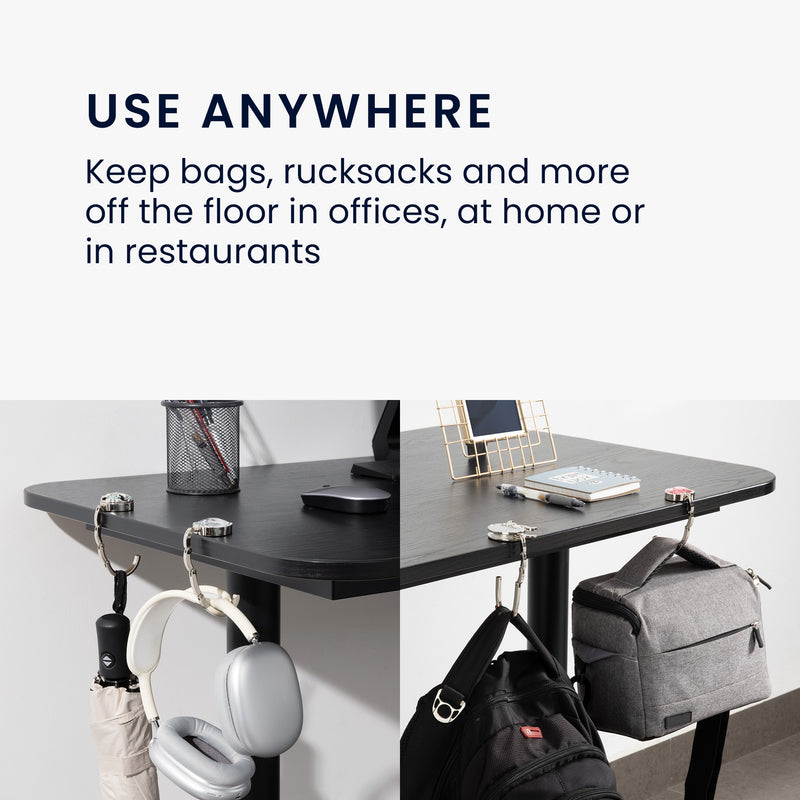 kwmobile Taschenhalter für Tisch Taschenhaken faltbar Taschen Aufhänger Taschen Halter Haken Tischhaken Set