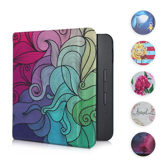 kwmobile Klapphülle kompatibel mit Kobo Libra H2O Hülle - eReader Case - Travel Schriftzug Schwarz Mehrfarbig Schwarz  [dsg05]