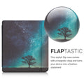 kwmobile Schutzhülle für Kobo Libra H2O Hülle - eReader Flip Case mit Auto Sleep Funktion - Travel Schriftzug mit Mehrfarbig