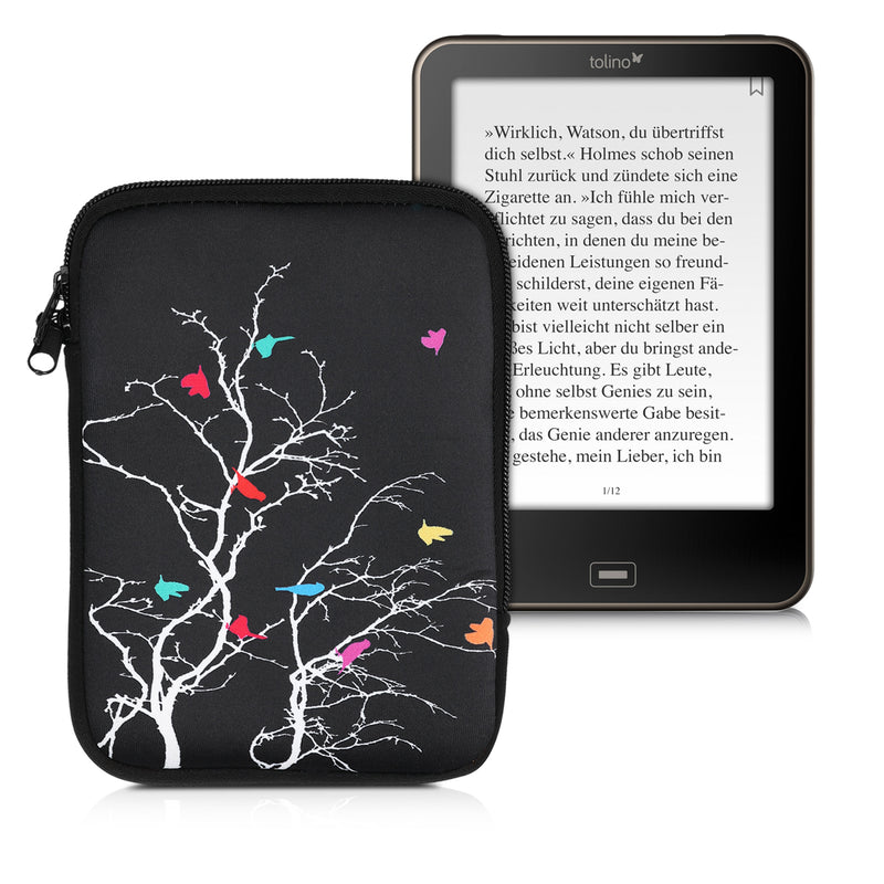 kwmobile Tasche für eReader Schutzhülle Galaxie Baum Wiese 17 x 12 x 2 cm Innenmaße