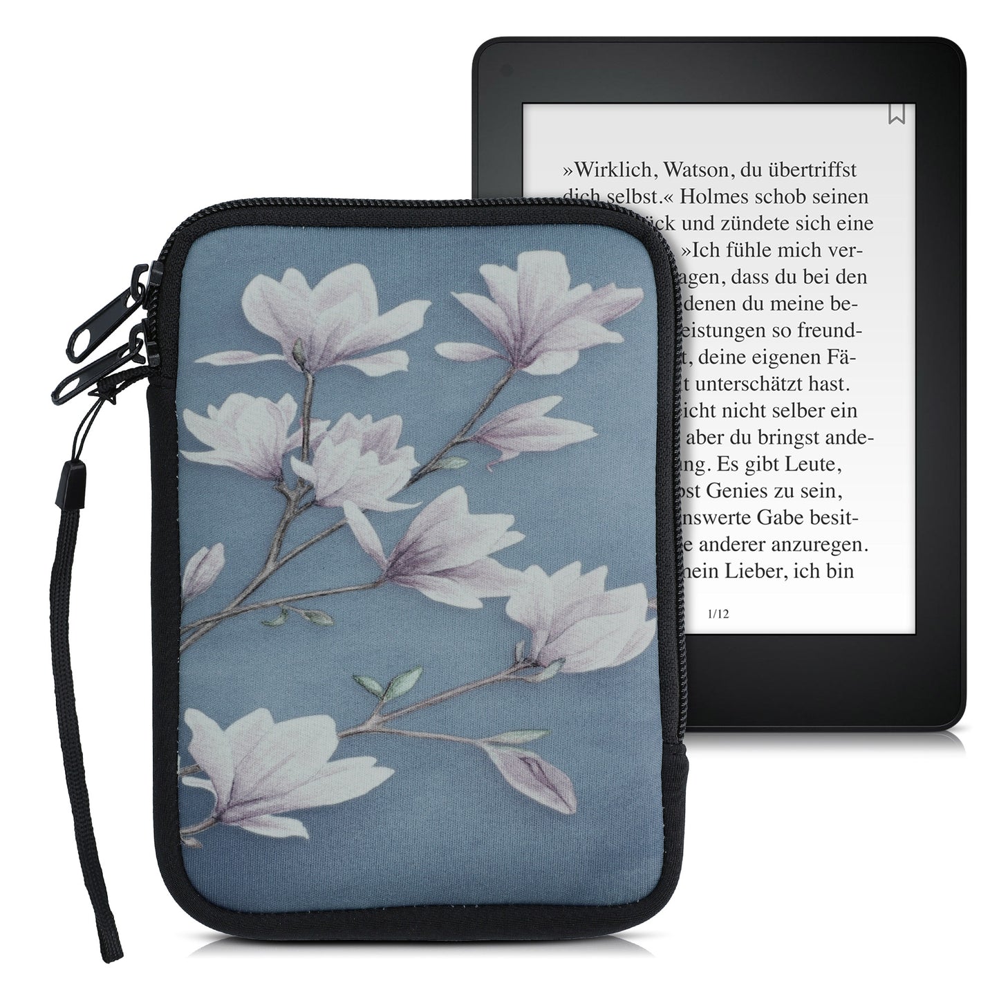 kwmobile Tasche für eReader Schutzhülle Galaxie Baum Wiese 17 x 12 x 2 cm Innenmaße