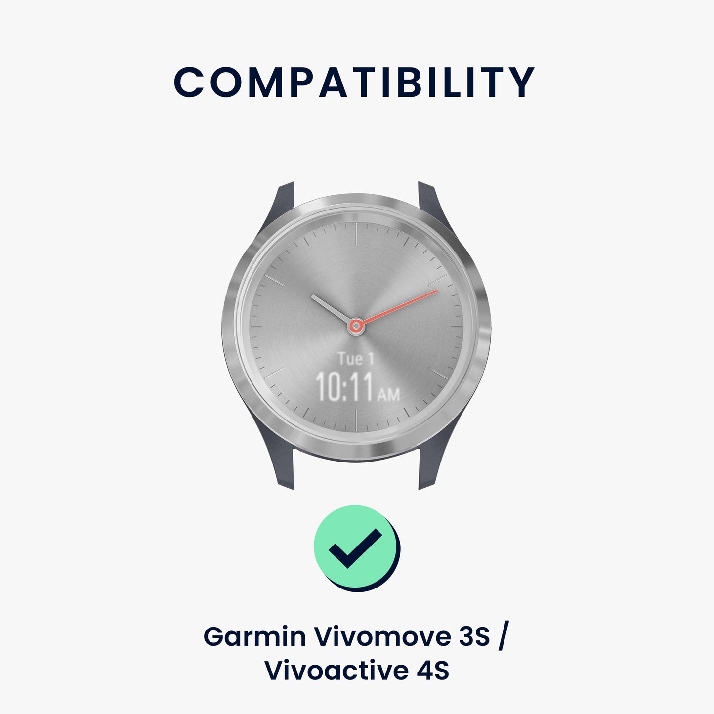 kwmobile Uhrenarmband für Garmin vivomove 3S / vivoactive 4S Armband Fitnesstracker Band Set Ersatzarmband Smartwatch