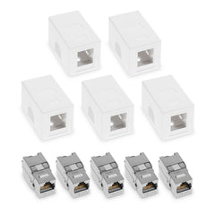 Aufputz Netzwerkdose mit Keystone Modul - Weiß / 5