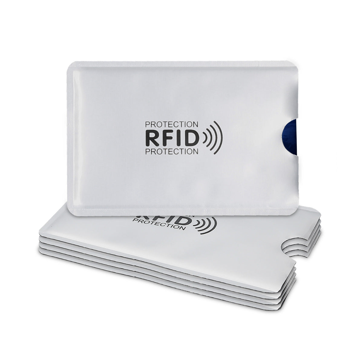kwmobile 5x Kreditkarten Karten Schutzhülle mit RFID Blocker - Hülle Kreditkarte EC-Karte Krankenkarte Kartenschutzhülle Silber Silber  