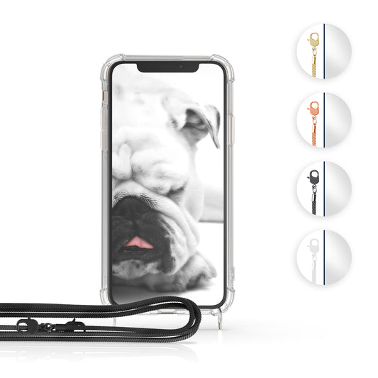 kwmobile Schutzhülle kompatibel mit Apple iPhone 11 Pro Max - Hülle - Handykette - Silikon Handyhülle Cover Case Schwarz Schwarz  