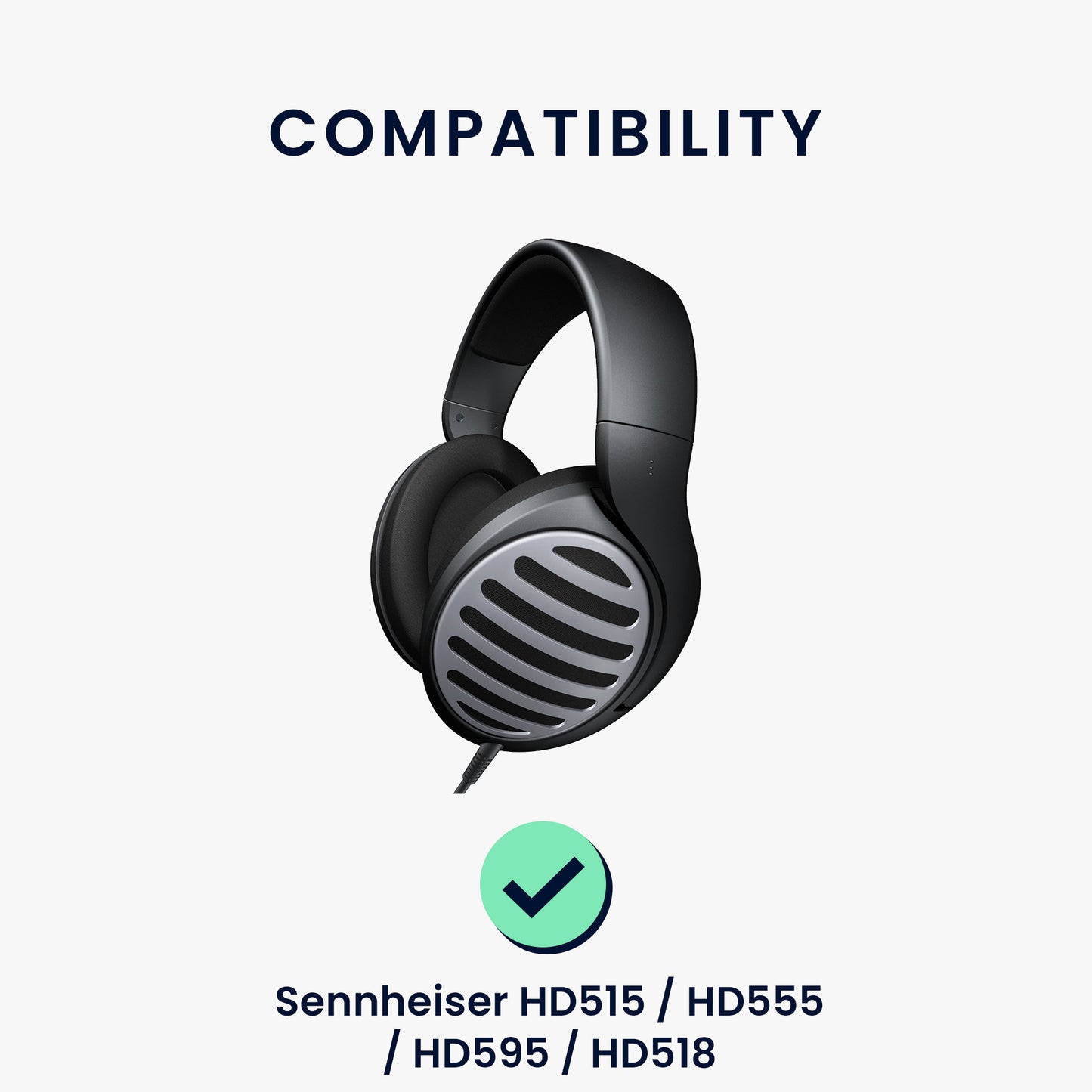 kwmobile Ohr Polster für Sennheiser HD515 / HD555 / HD595 / HD518 Ohrpolster Ersatz Kopfhörer Ersatzteile Kopfhörer Ersatzpolster Over Ear Headphones