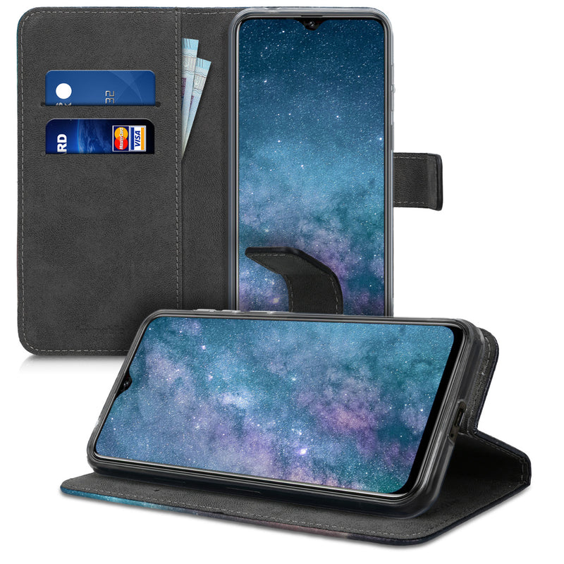 kwmobile Wallet Case kompatibel mit Ulefone Note 7 (2019) Hülle - Cover mit Ständer und Kartenfächern - Don't touch my Phone