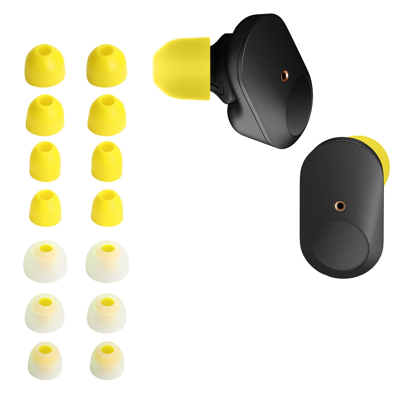 kwmobile Ersatzpolster kompatibel mit Sony WF-1000XM3 / WF-1000XM4 / WF-1000XM5 - 4 Größen - Ohrstöpsel In-Ear Kopfhörer - Polster