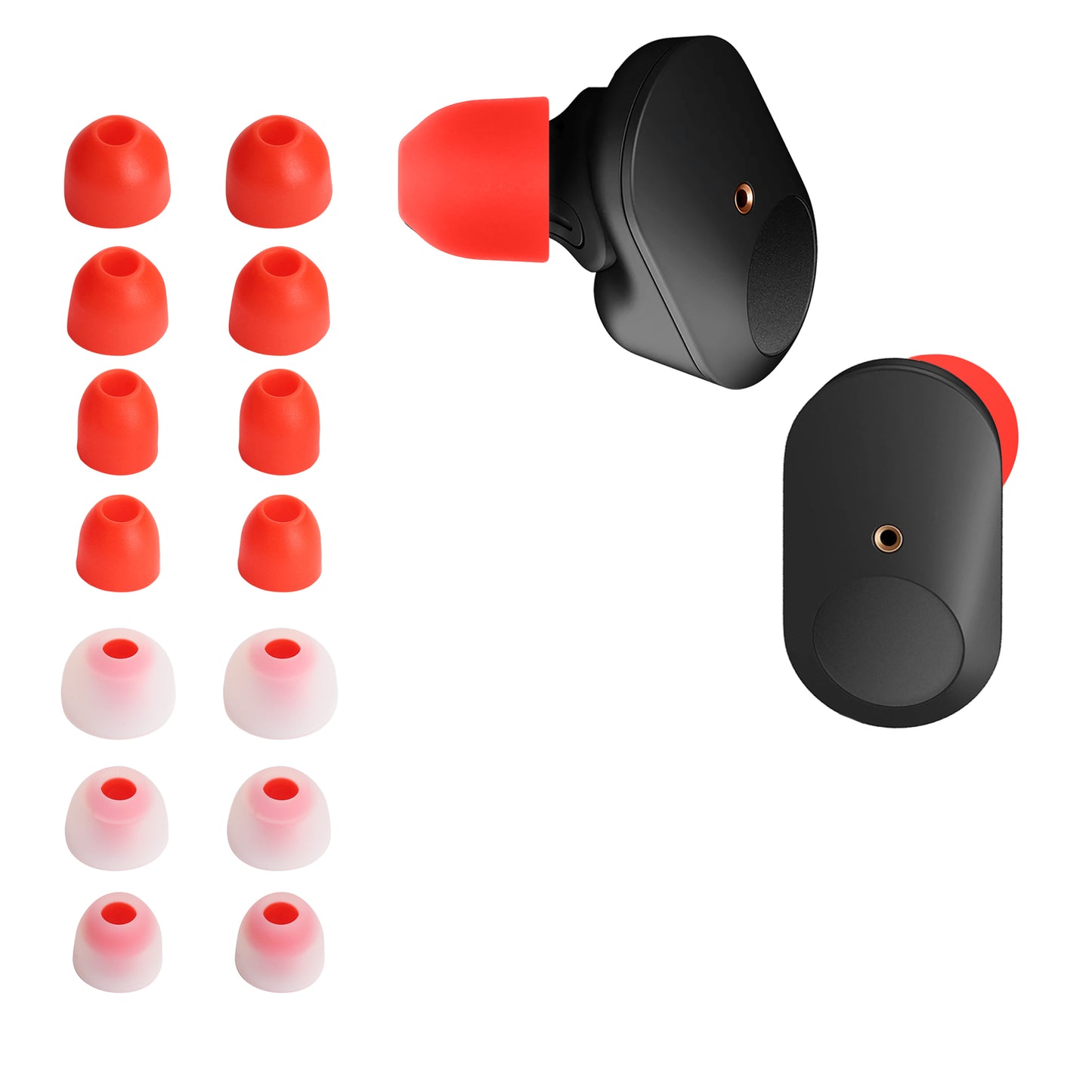 kwmobile Ersatzpolster kompatibel mit Sony WF-1000XM3 / WF-1000XM4 / WF-1000XM5 - 4 Größen - Ohrstöpsel In-Ear Kopfhörer - Polster