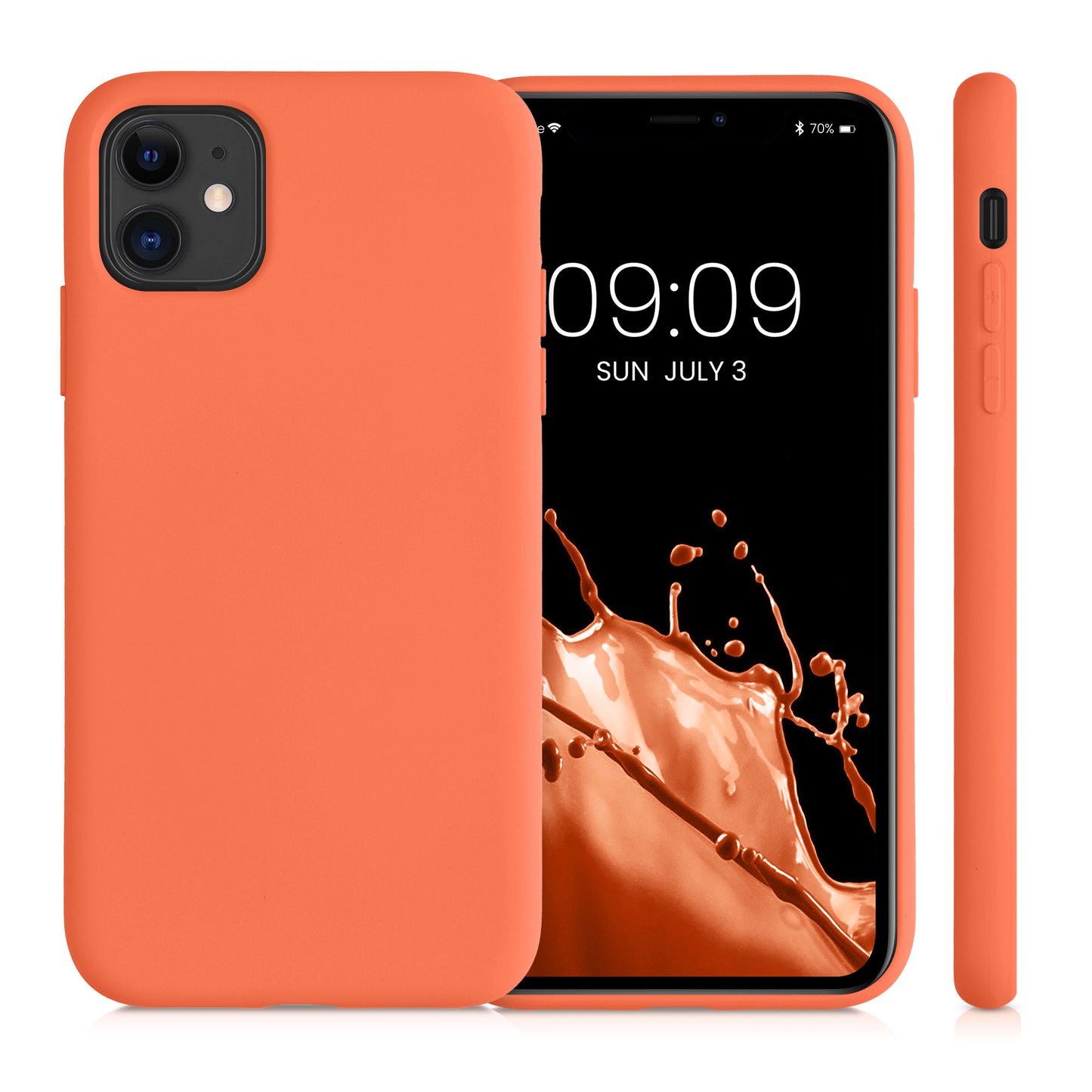 kwmobile Hülle kompatibel mit Apple iPhone 11 Hülle - gummierte Silikon Handyhülle - Schutzhülle für kabelloses Laden - Case