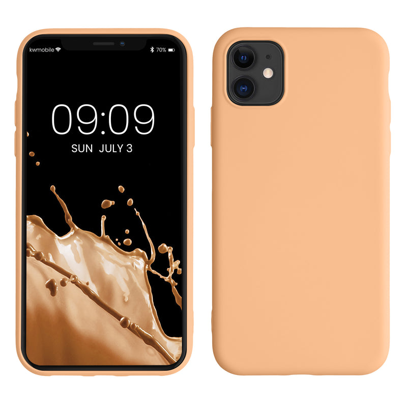 kwmobile Hülle kompatibel mit Apple iPhone 11 Hülle - gummierte Silikon Handyhülle - Schutzhülle für kabelloses Laden - Case
