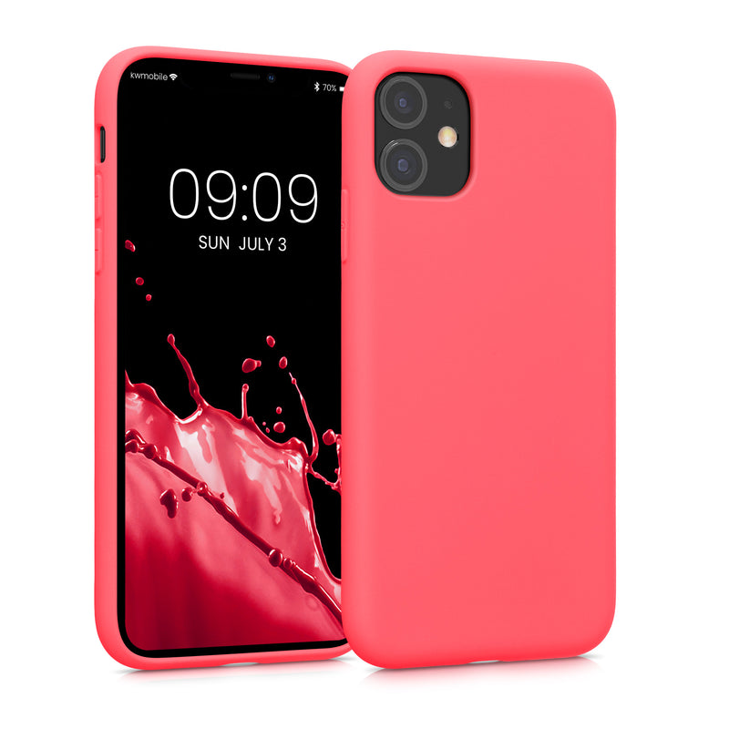 kwmobile Hülle kompatibel mit Apple iPhone 11 Hülle - gummierte Silikon Handyhülle - Schutzhülle für kabelloses Laden - Case