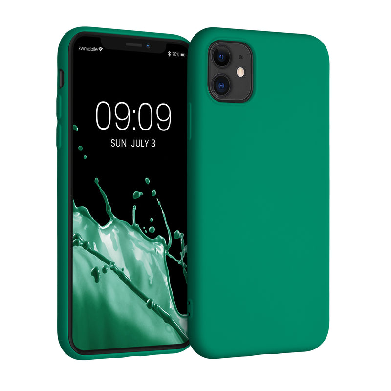 kwmobile Hülle kompatibel mit Apple iPhone 11 Hülle - gummierte Silikon Handyhülle - Schutzhülle für kabelloses Laden - Case
