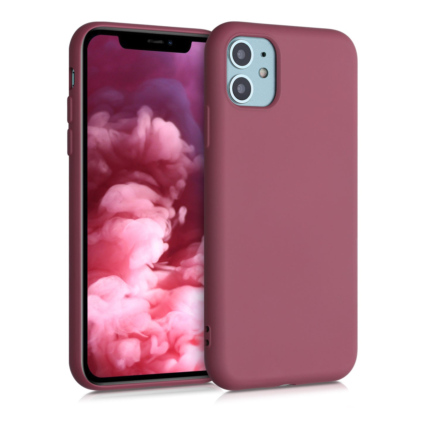 kwmobile Hülle kompatibel mit Apple iPhone 11 Hülle - gummierte Silikon Handyhülle - Schutzhülle für kabelloses Laden - Case