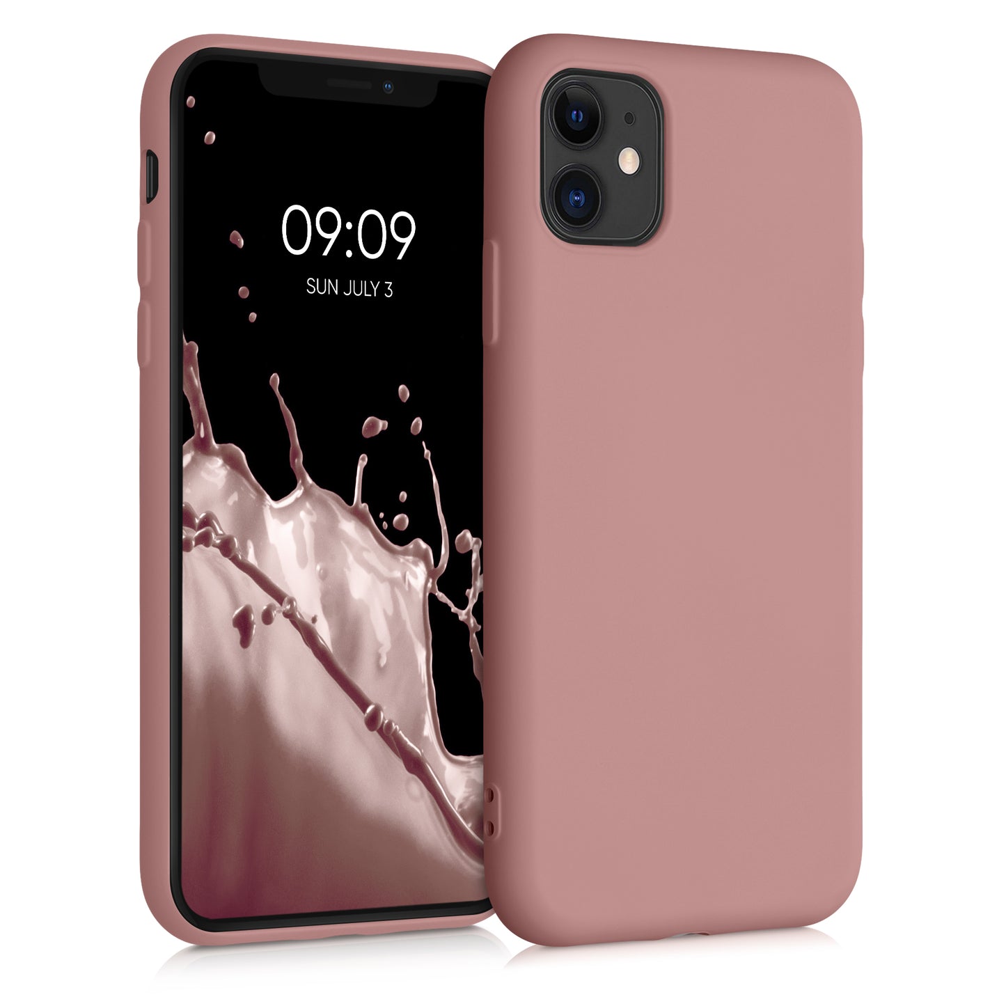 kwmobile Hülle kompatibel mit Apple iPhone 11 Hülle - gummierte Silikon Handyhülle - Schutzhülle für kabelloses Laden - Case