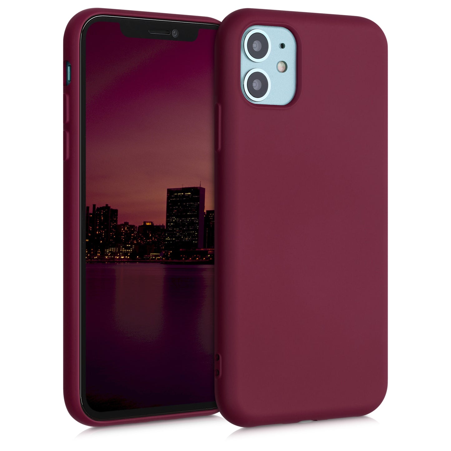 kwmobile Hülle kompatibel mit Apple iPhone 11 Hülle - gummierte Silikon Handyhülle - Schutzhülle für kabelloses Laden - Case