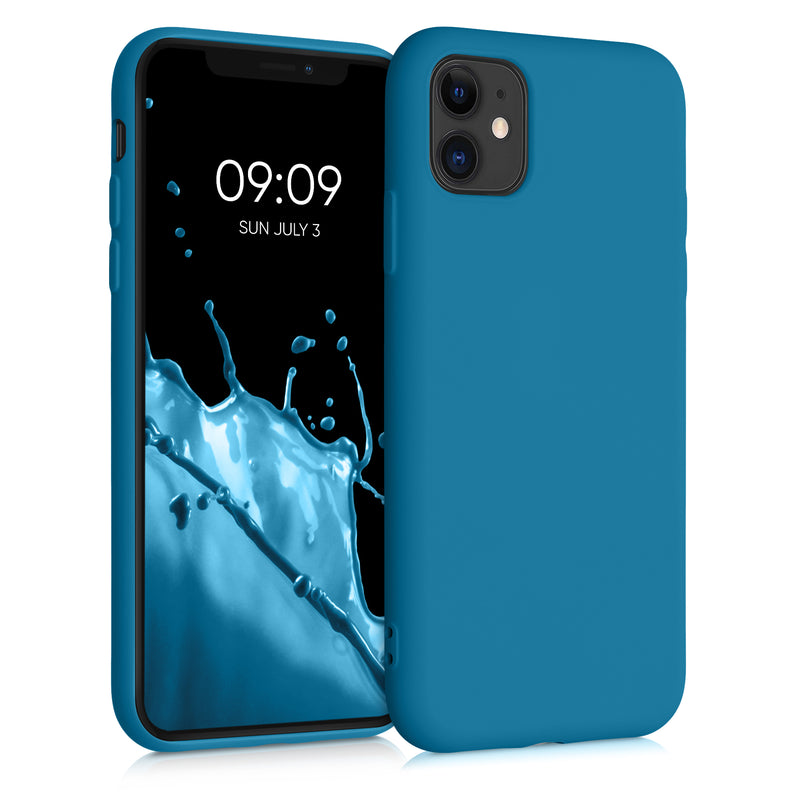 kwmobile Hülle kompatibel mit Apple iPhone 11 Hülle - gummierte Silikon Handyhülle - Schutzhülle für kabelloses Laden - Case
