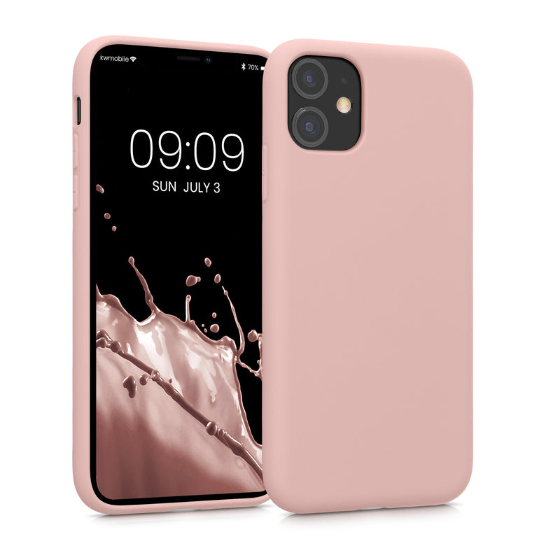 kwmobile Hülle kompatibel mit Apple iPhone 11 Hülle - gummierte Silikon Handyhülle - Schutzhülle für kabelloses Laden - Case