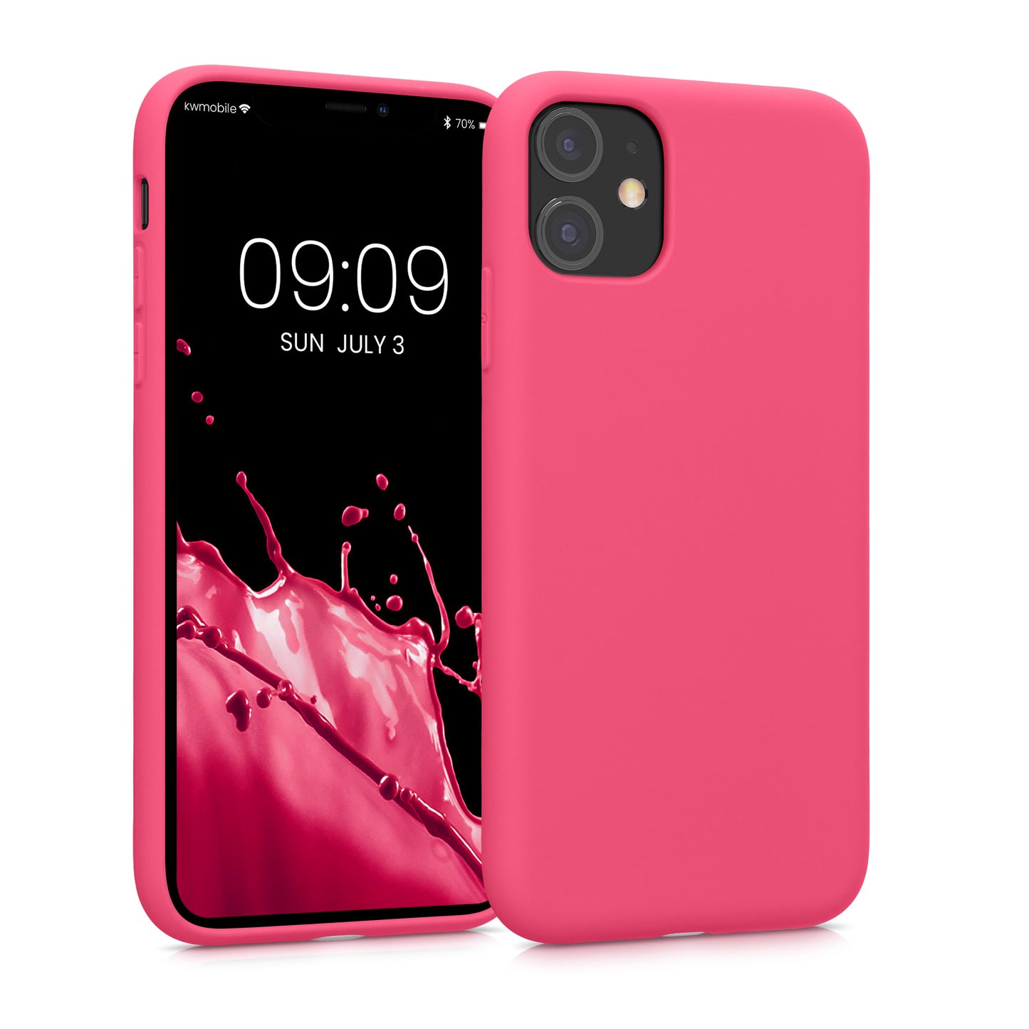 kwmobile Hülle kompatibel mit Apple iPhone 11 Hülle - gummierte Silikon Handyhülle - Schutzhülle für kabelloses Laden - Case