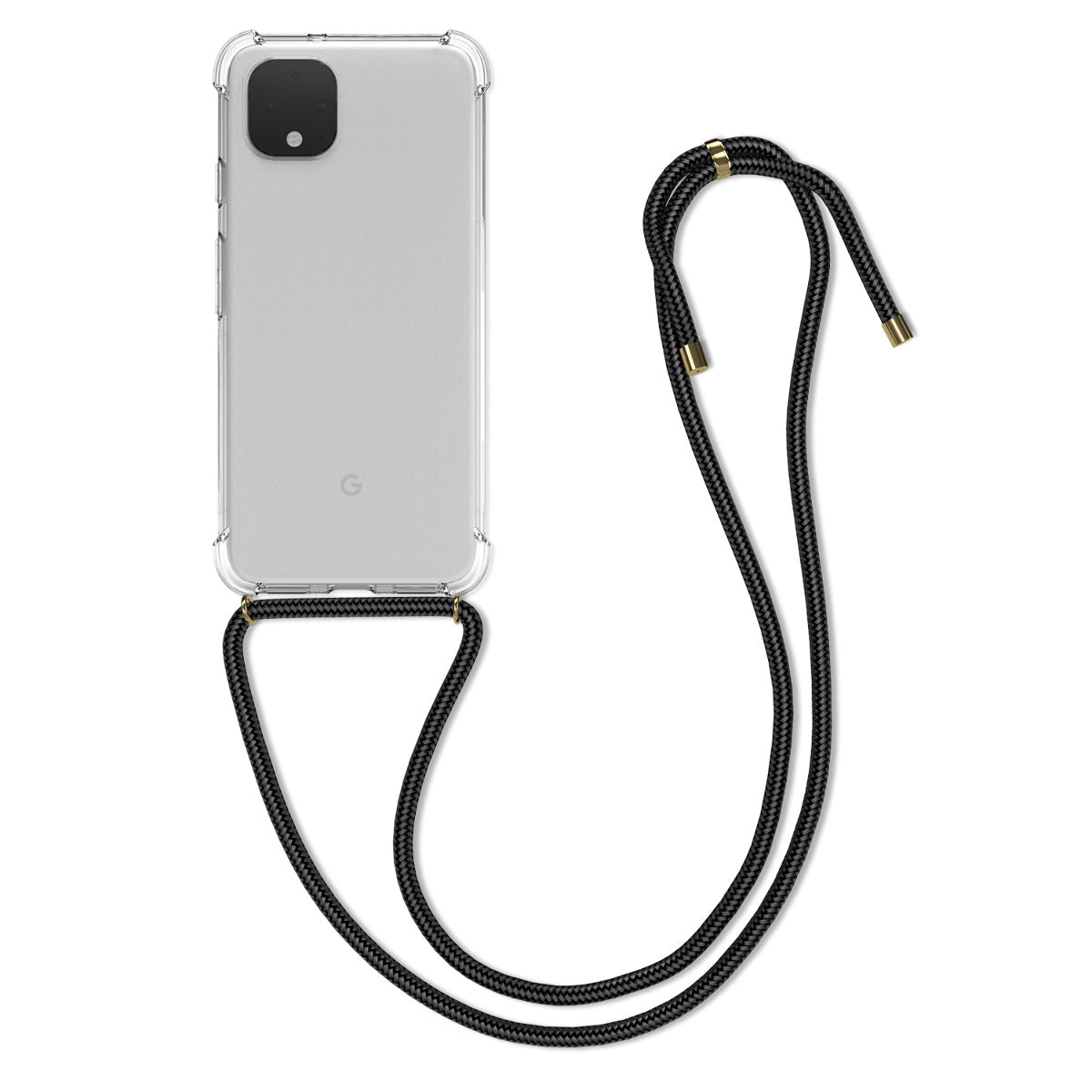 kwmobile Necklace Case kompatibel mit Google Pixel 4 Hülle - Silikon Cover mit Handykette - Band Handyhülle Transparent Transparent  