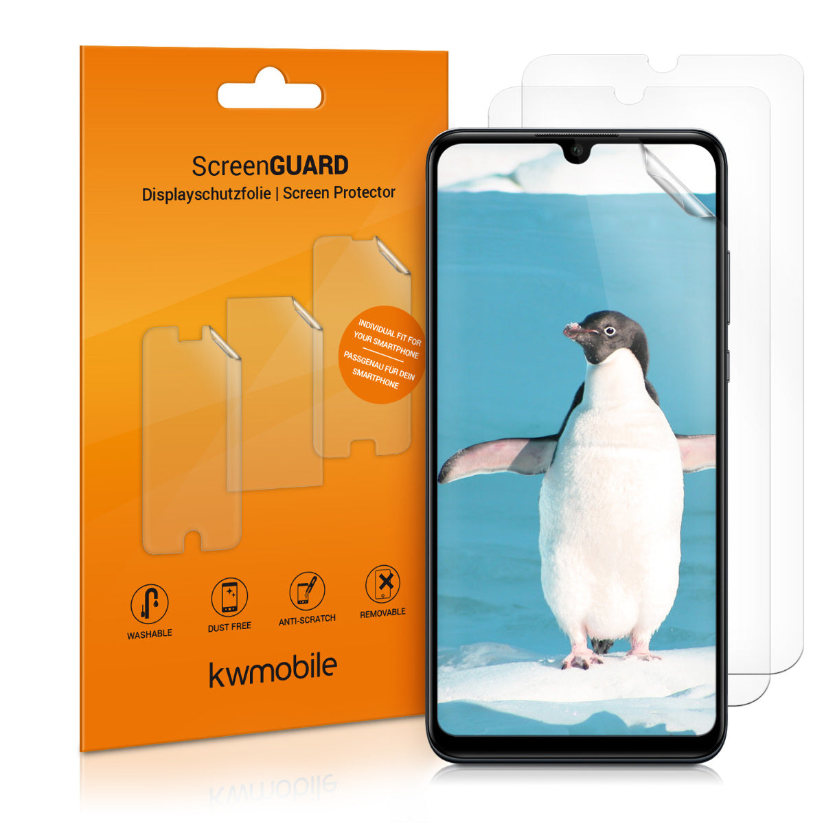kwmobile 3x Displayschutzfolie kompatibel mit Huawei P30 Lite Folie - klare Schutzfolien Set in transparent Transparent  