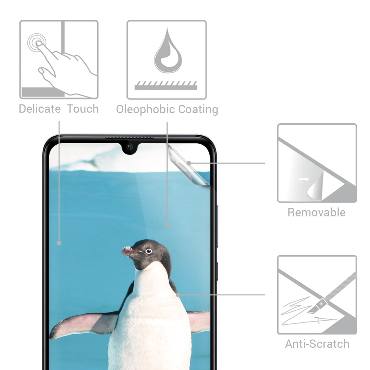 3x Folie kristallklar für Huawei P30 Lite