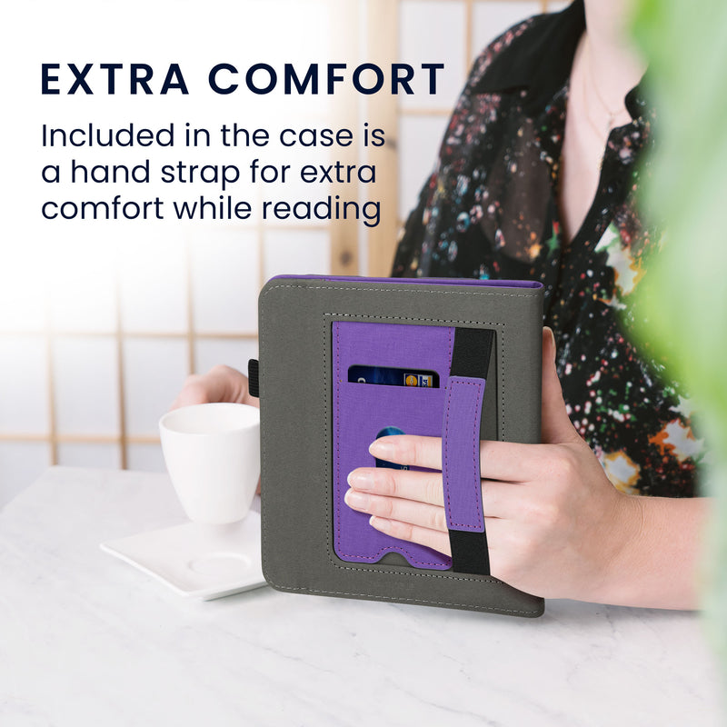 kwmobile Hülle kompatibel mit Tolino Vision 5 Hülle - Flip Case mit Handschlaufe - Cover