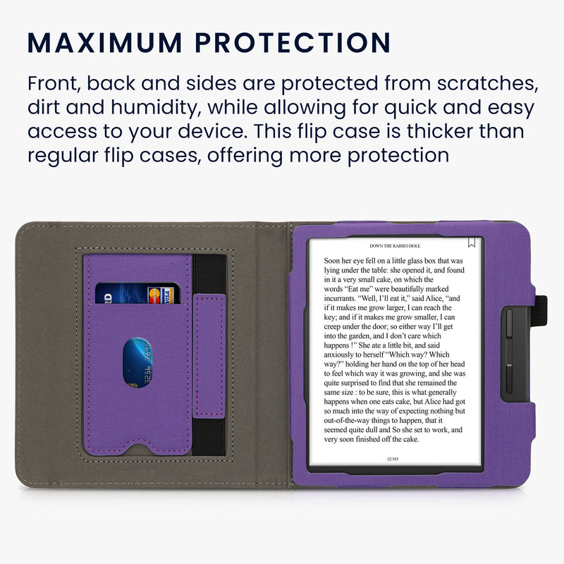 kwmobile Hülle kompatibel mit Tolino Vision 5 Hülle - Flip Case mit Handschlaufe - Cover