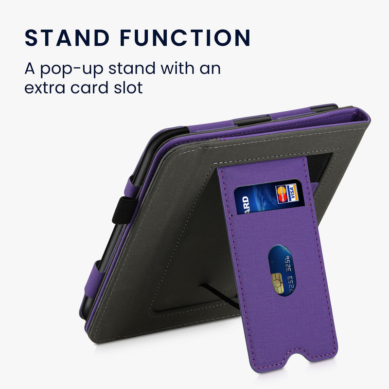 kwmobile Hülle kompatibel mit Tolino Vision 5 Hülle - Flip Case mit Handschlaufe - Cover