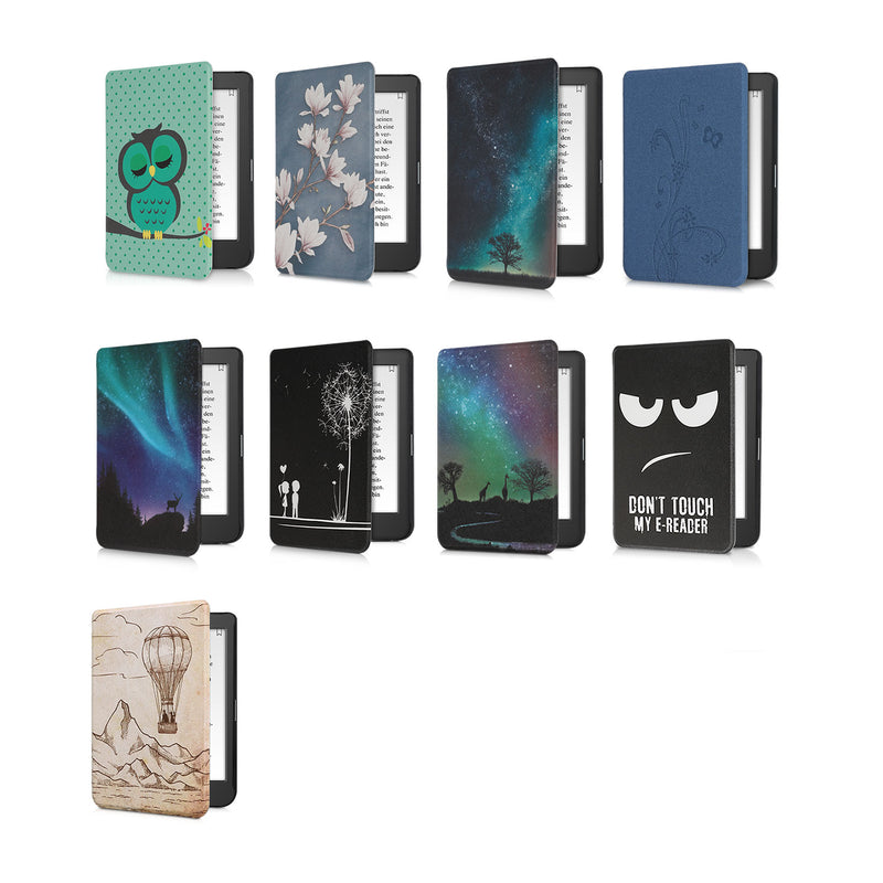 kwmobile Klapphülle kompatibel mit Tolino Page 2 Hülle - eReader Case - Polarlicht Hirsche Türkis Blau Schwarz Türkis  [dsg08]