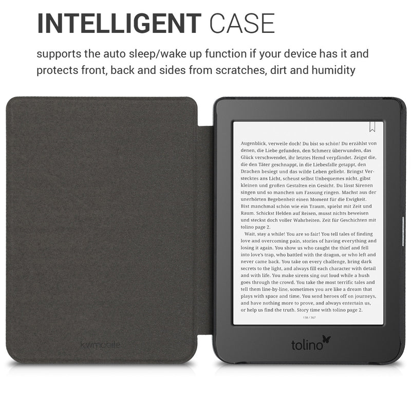 kwmobile Schutzhülle für Tolino Page 2 Hülle - eReader Flip Case mit Auto Sleep Funktion